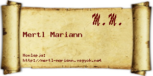 Mertl Mariann névjegykártya
