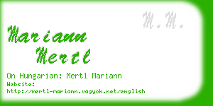 mariann mertl business card
